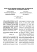 Effect of laser power and powder flow rate on dilution rate and surface finish produced during laser metal deposition of titanium alloy