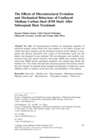 The effects of microstructural evolution and mechanical behaviour of unalloyed medium carbon steel (EN8 Steel) after subsequent heat treatment
