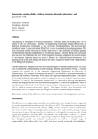 Improving employability skills of students through laboratory and practical work