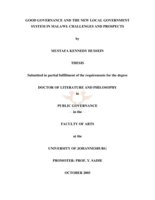 Good governance and the new local government system in Malawi: challenges and prospects