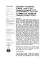 Community perceptions of ward councillors’ communication in service delivery protest areas: the desirability of a strategic communication approach