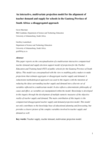 An interactive, multivariate projection model for the alignment of teacher demand and supply for schools in the Gauteng Province of South Africa : a disaggregated approach.