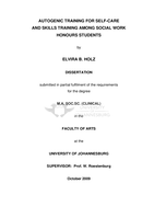 Autogenic training for self-care and skills training among social work honours students