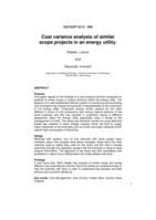 Cost variance analysis of similar scope projects in an energy utility