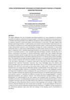 Rural entrepreneurship : reviewing customer research through a standard operating procedure
