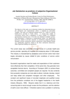 The development of an empirical multivariate model of factors impacting on organisational culture in the health care industry.