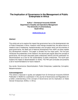 The implication of governance in the management of public enterprises in Africa