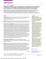 Comparison of heart team vs interventional cardiologist recommendations for the treatment of patients with multivessel coronary artery disease