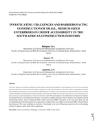Investigating challenges and barriers facing construction of small, medium-sized enterprises in credit accessibility in the South African construction industry
