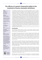 The efficacy of a generic doxycycline tablet in the treatment of canine monocytic ehrlichiosis
