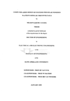 Computer aided design of systems for solar powered water pumping by photovoltaics
