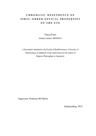Chromatic dependence of first-order optical properties of the eye