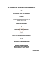 Die ervaring van vroue na 'n spontane abortus