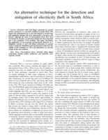An alternative technique for the detection and mitigation of electricity theft in South Africa