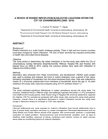 A review of rodent infestation in selected locations within the city of johannesburg (2009 - 2010)