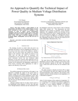 An approach to quantify the technical impact of power quality in medium voltage distribution systems