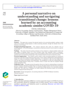 A personal narrative on understanding and navigating transitional change : lessons learned by an accounting academic amidst COVID-19