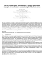The use of Total Quality Management as a business improvement strategy in Soweto furniture manufacturing SMMEs, South Africa
