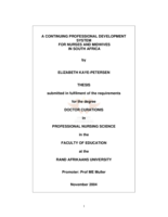 A continuing professional development system for nurses and midwives in South Africa