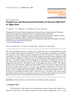 Weight loss and microstructural studies of stressed mild steel in apple juice