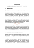 Grandparents' experiences of inclusion at a school in KwaZulu Natal.