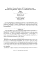Statistical Process Control (SPC) Application in a Manufacturing Firm to Improve Cost Effectiveness: Case study