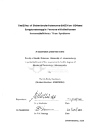 The effect of Sutherlandia frutescens 200CH on CD4 and symptomatology in persons with the human immunodeficiency virus syndrome