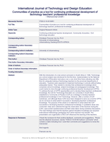 Communities of practice as a tool for continuing professional development of technology teachers’ professional knowledge