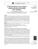 Critical theory for women empowerment through ICT studies