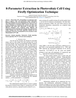 8-Parameter extraction in photovoltaic cell using firefly optimization technique