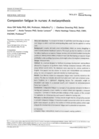 Compassion fatigue in nurses : a metasynthesis
