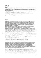 Transportation of blood in a helicopter emergency medical service : the importance of specialised equipment