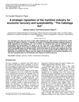 A strategic reposition of the maritime industry for economic recovery and sustainability : “The Cabotage Act”.
