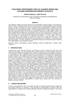 Teachers’ responsibilities as leaders inside and outside Nigerian secondary schools