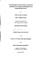The response of educators to teaching learners with hearing impairments in a mainstream school