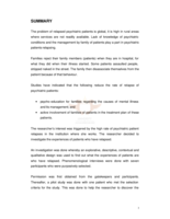 "Experiences of relapsed psychiatric patients in Mafikeng in the North-West Province"