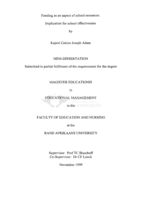 Funding as an aspect of school resources : implications for school effectiveness