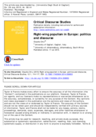 Right-wing populism in Europe politics and discourse