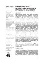 Star stories : using indigenous knowledge for stakeholder engagement