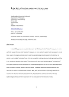 Risk relativism and physical law