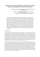 Microstructure and dry sliding wear performance of oxide dispersion strengthened austenitic stainless steel