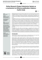Online Research Output Submission System as a mechanism to influence publication citations : a pilot study