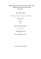 Regional integration: a historical analysis of the RSA's trade relationships with the SADCC member states, 1980-1989.