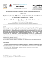 Optimizing electric adjustment mechanism using the combination of multi-body dynamics and control