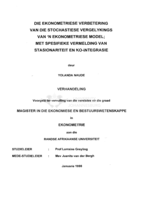 Die ekonometriese verbetering van die stochastiese vergelykings van 'n ekonometriese model : met spesifieke vermelding van stasionariteit en ko-integrasie