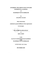 Optimising the orientation towards experiential learning at Technikon Witwatersrand