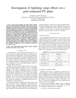 Investigation of lightning surge effects on a grid-connected PV plant