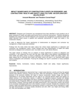 Impact significance of construction clients on designers' and contractors' health and safety (H&S) culture - an exploratory Delphi study