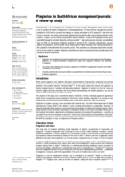 Plagiarism in South African management journals : a follow-up study