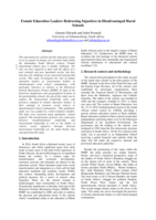 Female education leaders redressing injustices in disadvantaged rural schools